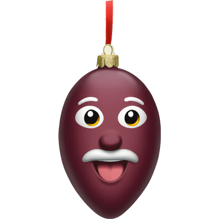 Burgundy Christmas ornaments emoji