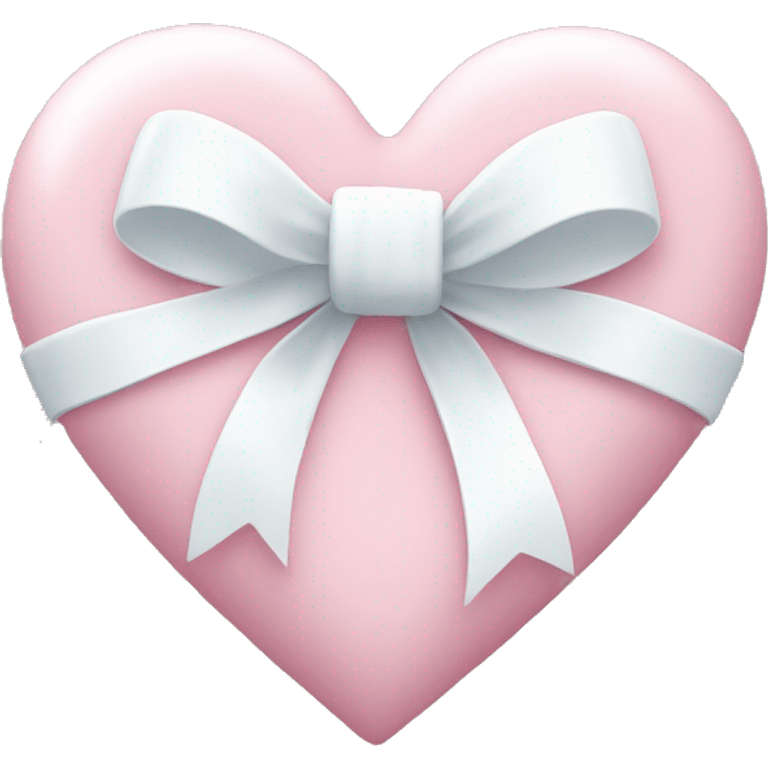 Pastel pink heart with white bow emoji