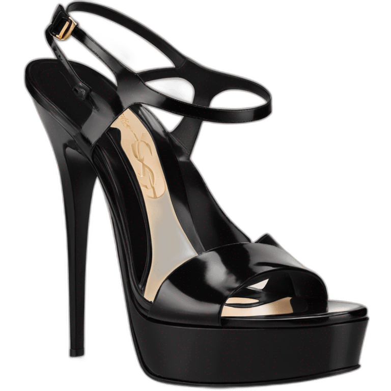 Ysl heel sandal TRIBUTE PLATFORM SANDAL black PATENT LEATHER emoji