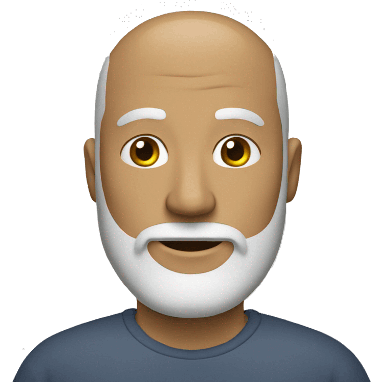 A middle-age man with a beard and a bald head emoji