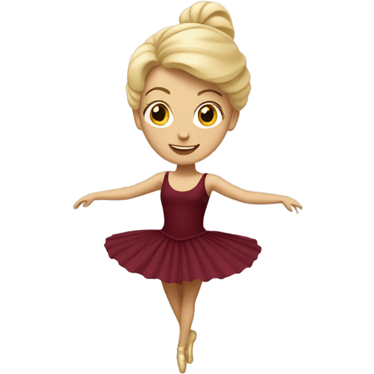 Blonde lady dancing ballet with a burgundy tutu emoji