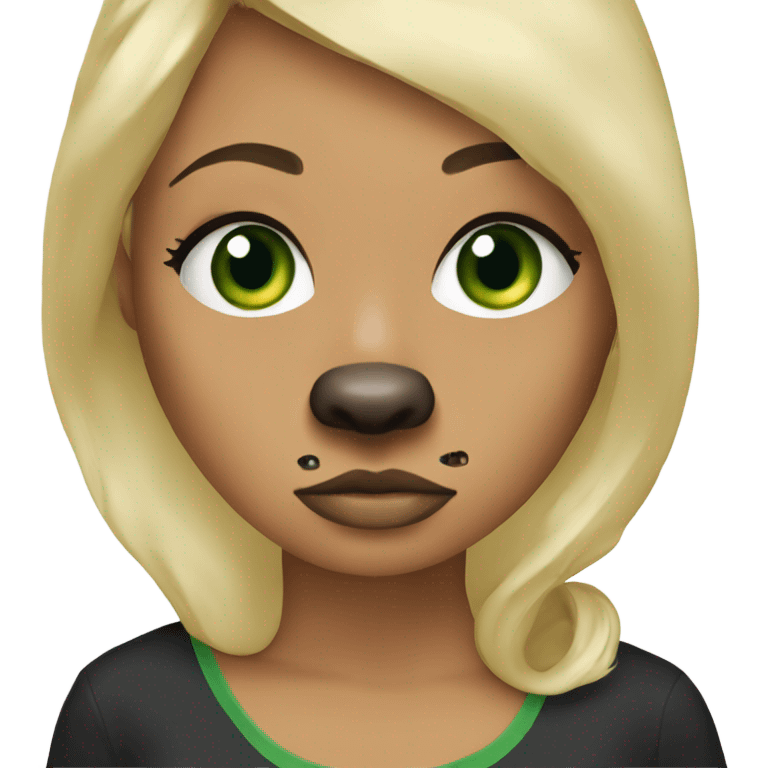 Green eyed Pretty blonde woman with Rottweiler  emoji