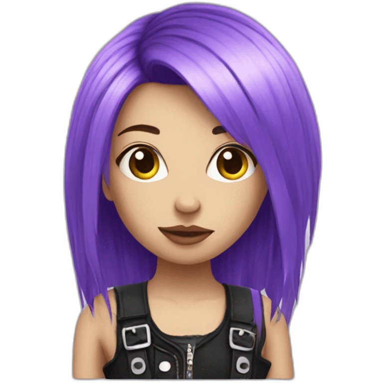 Violet hair punk girl emoji