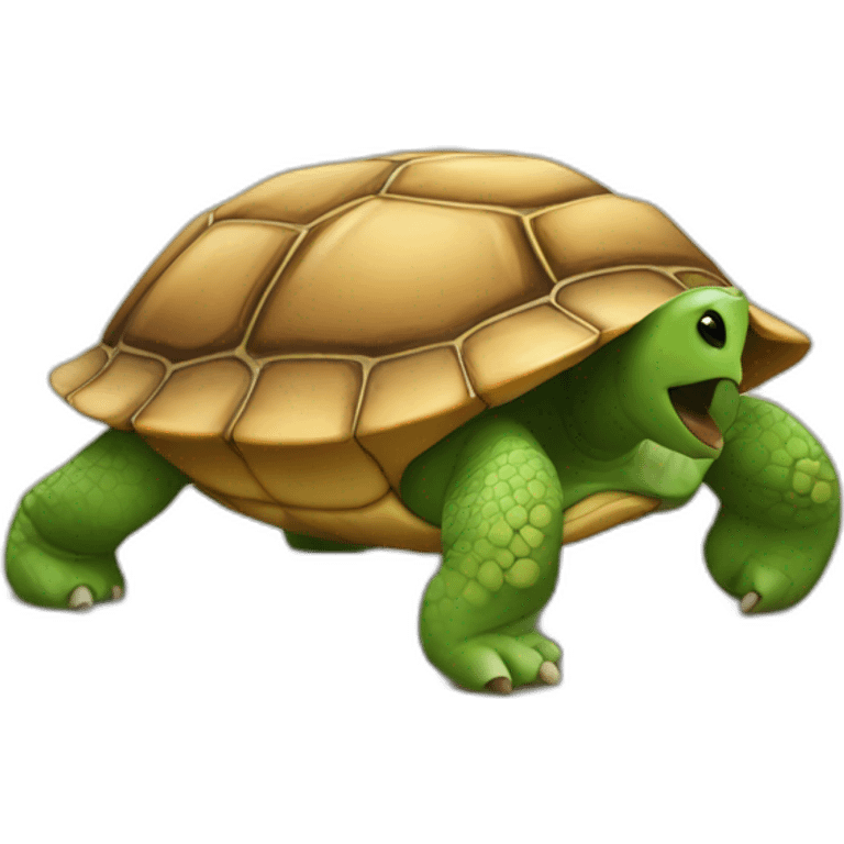 chat sur une tortue emoji