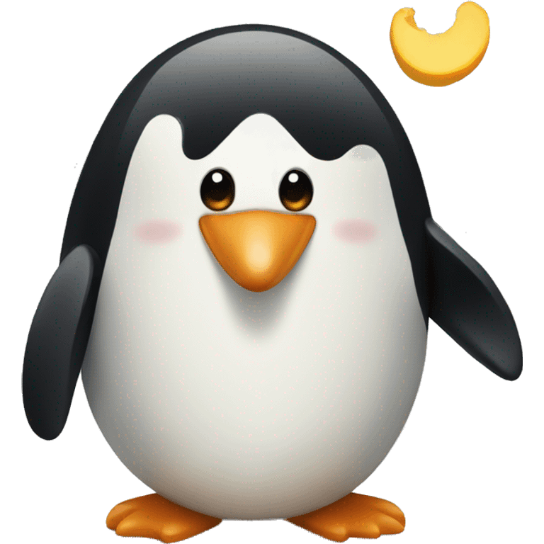 pinguin eating emoji