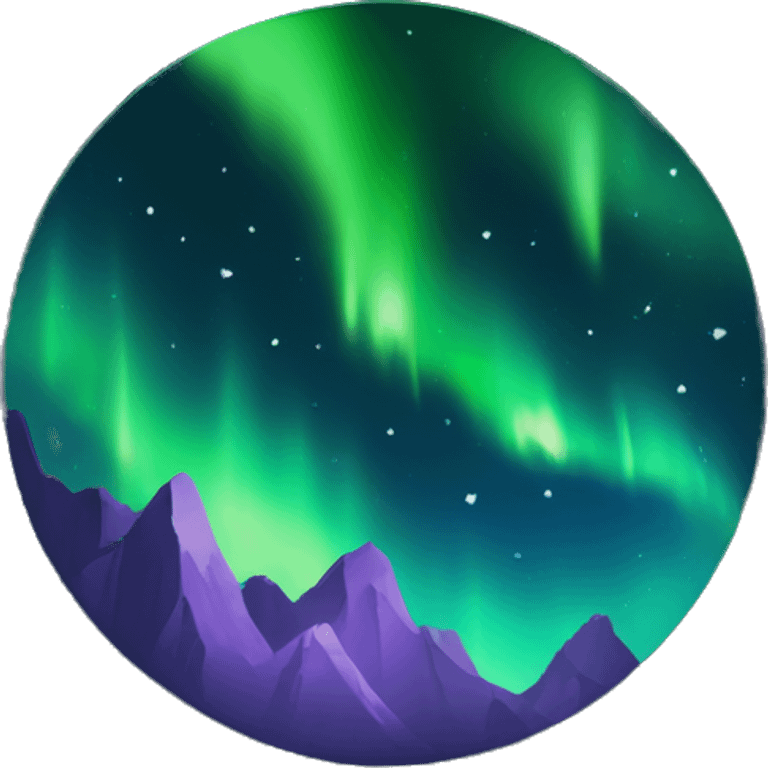 Northern lights on black background with stars as background emoji