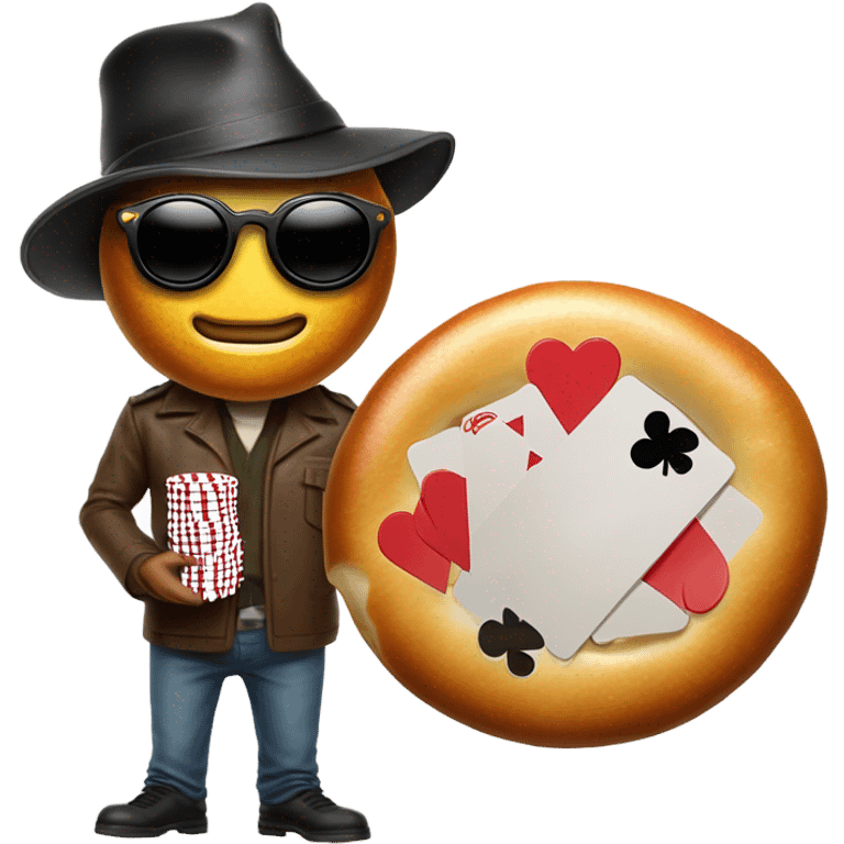 A bagel degenerate gambler  emoji