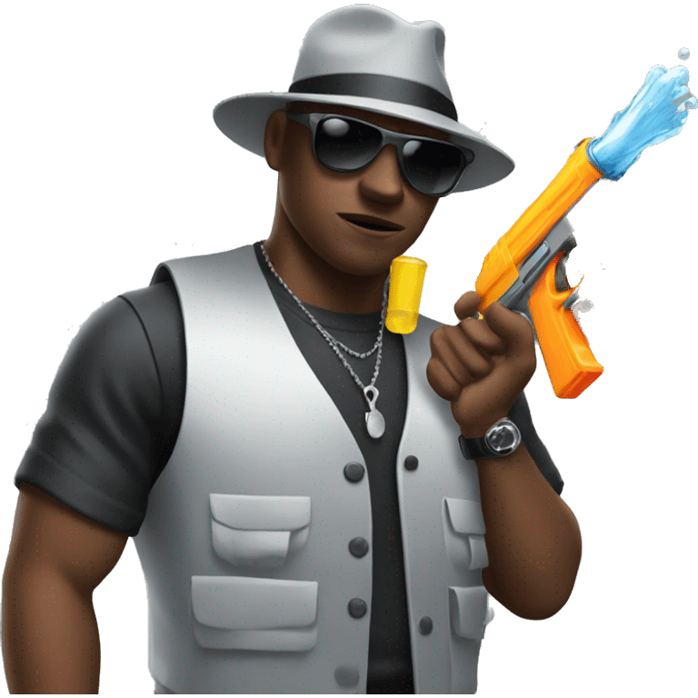 gangster with water gun emoji