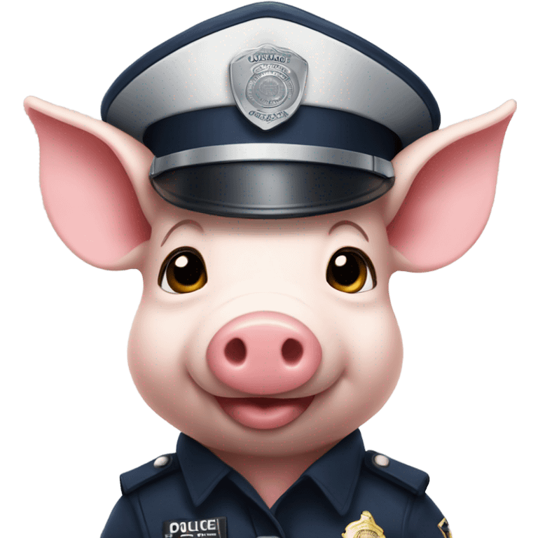 Piglet wearing a police officer uniform  emoji