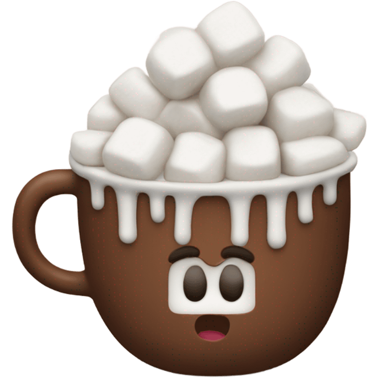 Cup of hot chocolate with marshmellow emoji