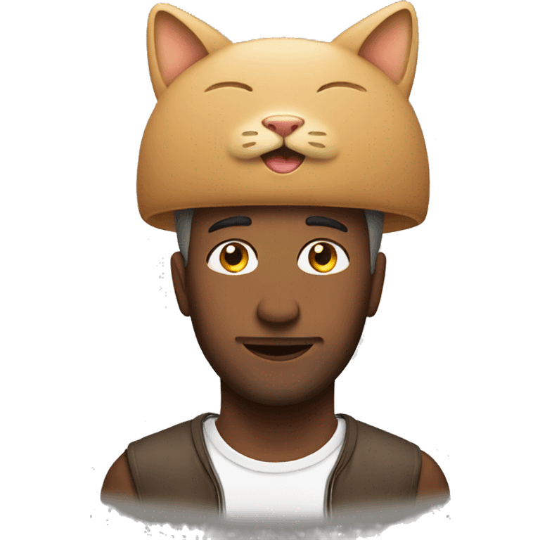 man with cat on his head emoji