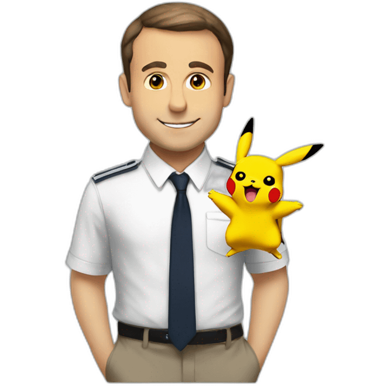 Macron avec pikachu emoji