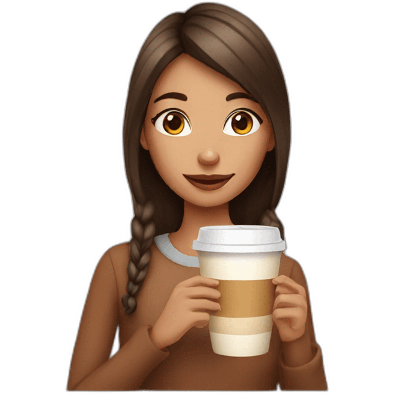 Girl with latte emoji