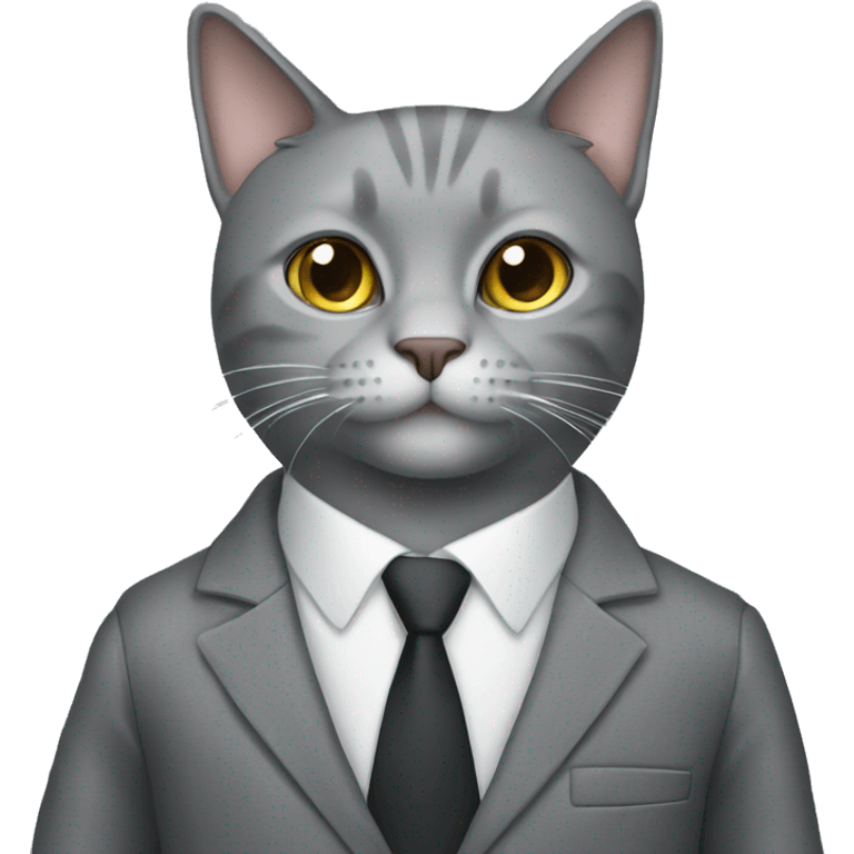 gray cat in a gray suit emoji