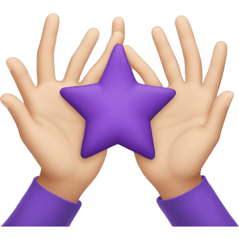 5 hands together shaping a star. Use purple emoji