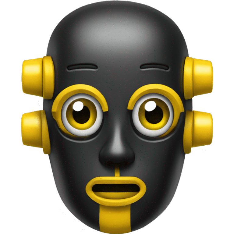 crash dummy black and yellow robot brain emoji