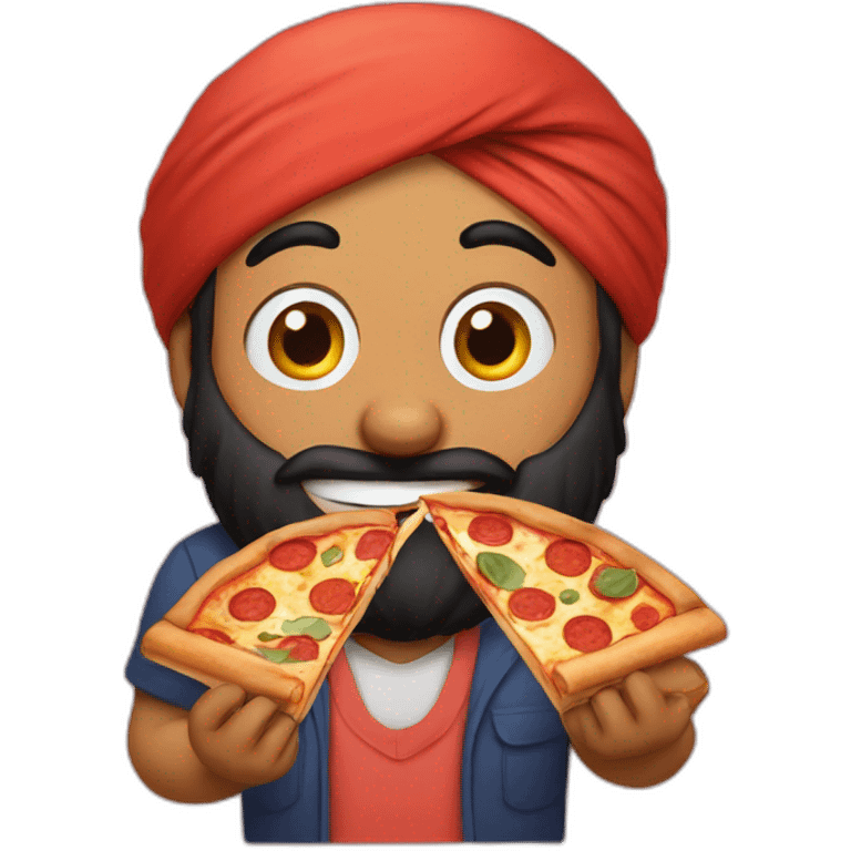 sikh guy eating pizza emoji