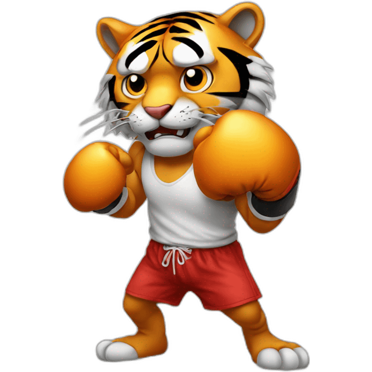 Tiger with evil face   boxing with his arms crossed emoji