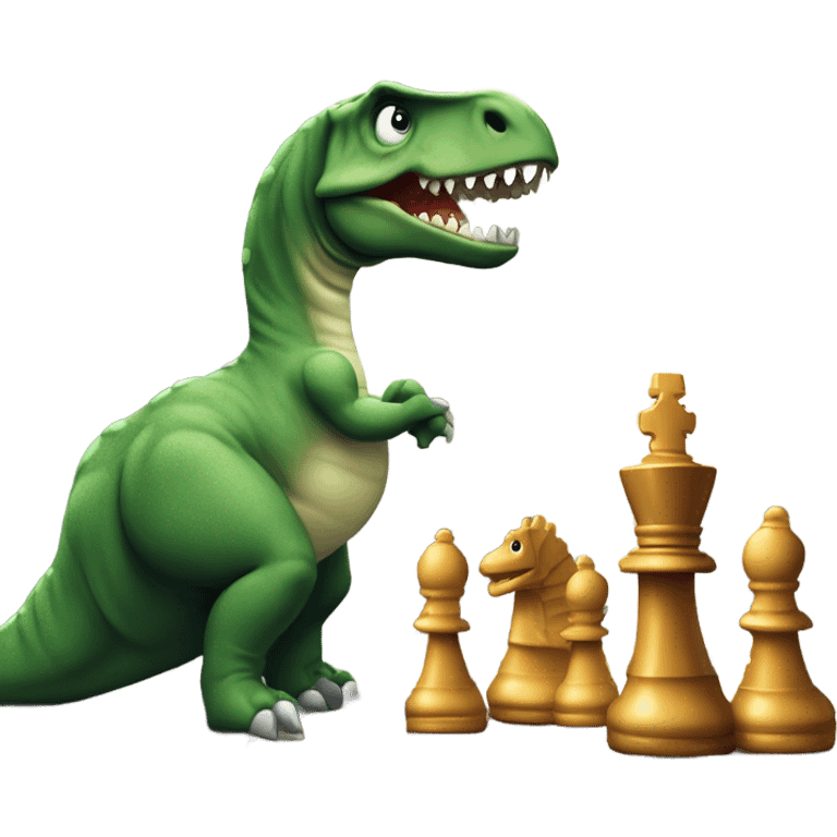 dinosaur plays chess emoji