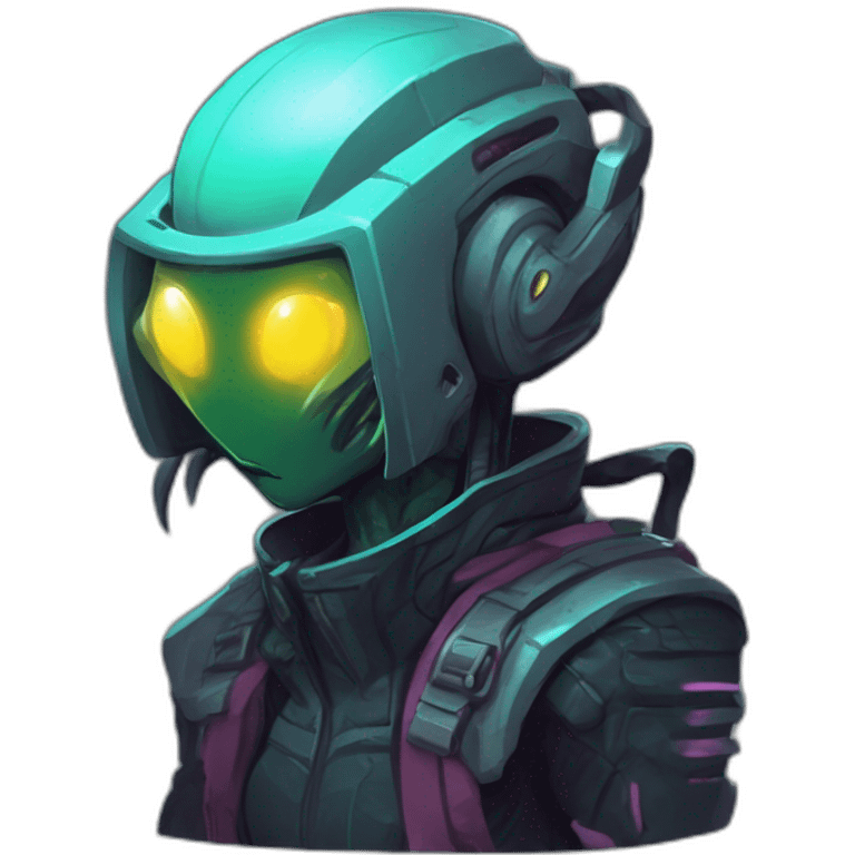 cyberpunk alien character desing scifi roguelike rpg style inspired by slay the spire digital art emoji