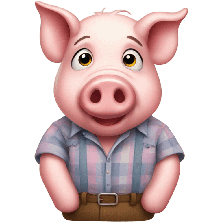 Pig wearing shirt emoji