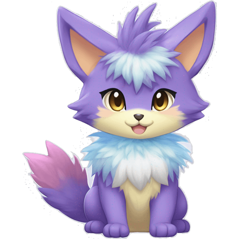 Anthro Scalie Fluffy Cool Cute Magical Shiny Colorful Pastel Sparkle Kemono-style Chibi Fantasy-Animal-Fakémon-Pokémon-Hybrid Fur Sona Aesthetic Full Body emoji