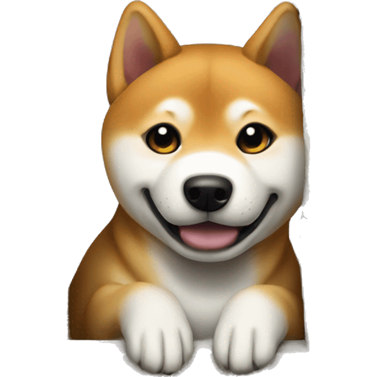 shiba inu peaking at the corner emoji