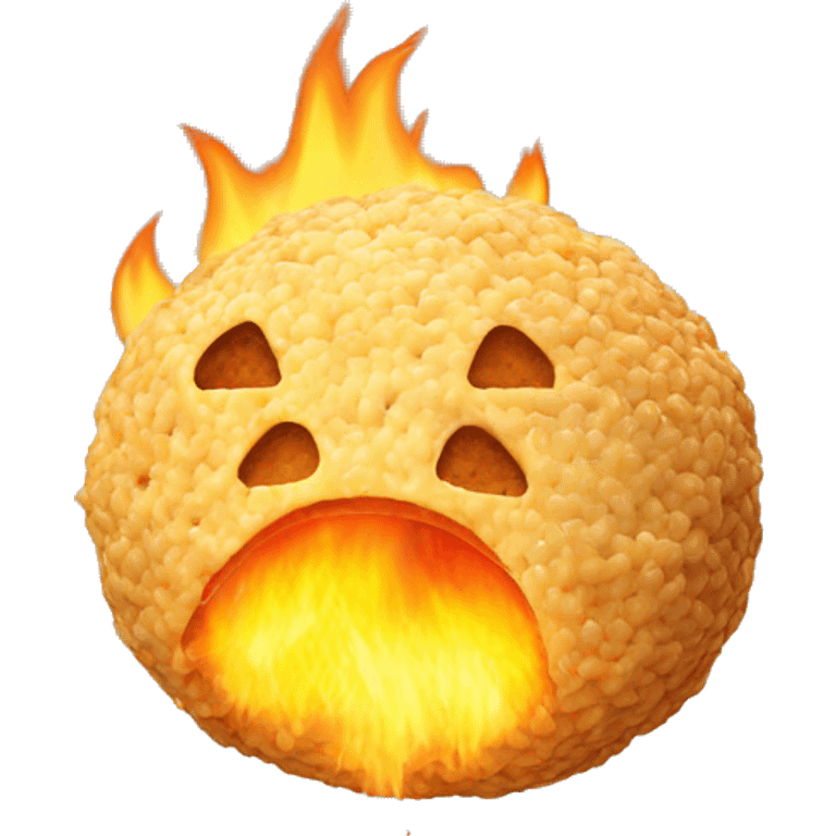 Cheese ball on fire  emoji