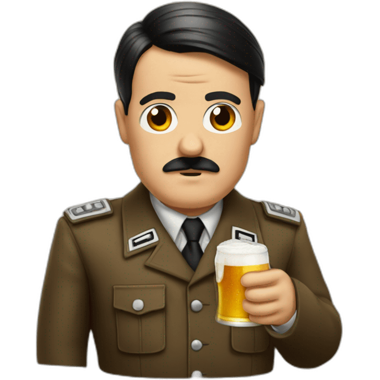 Hitler drink a beer emoji