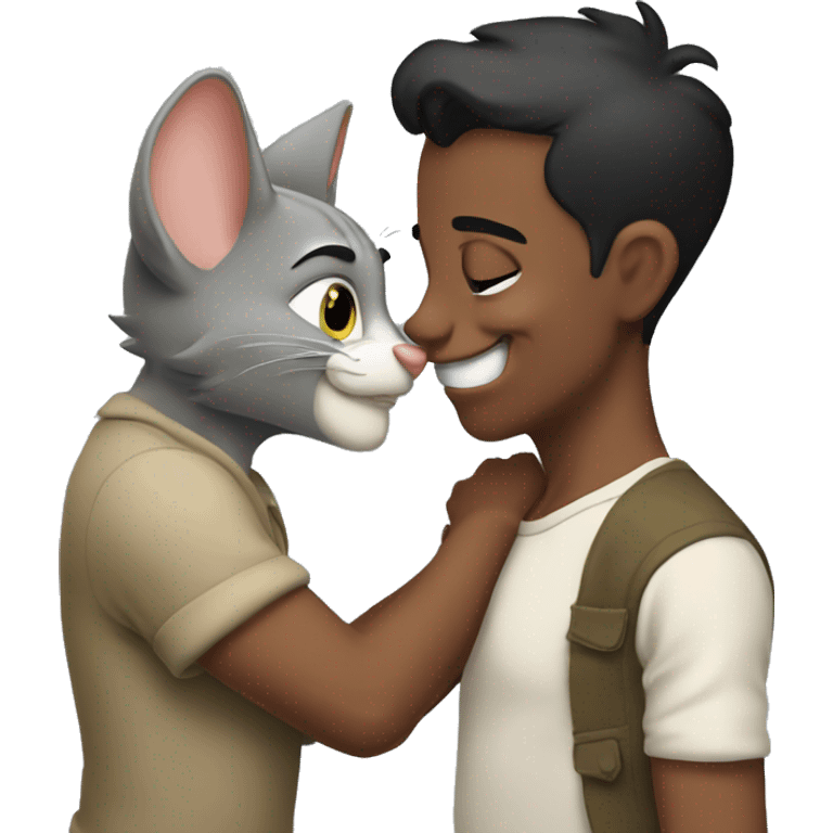 tom kissing jerry emoji