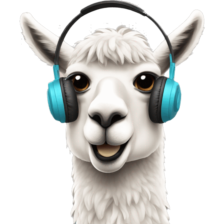 llama wearing headphones emoji