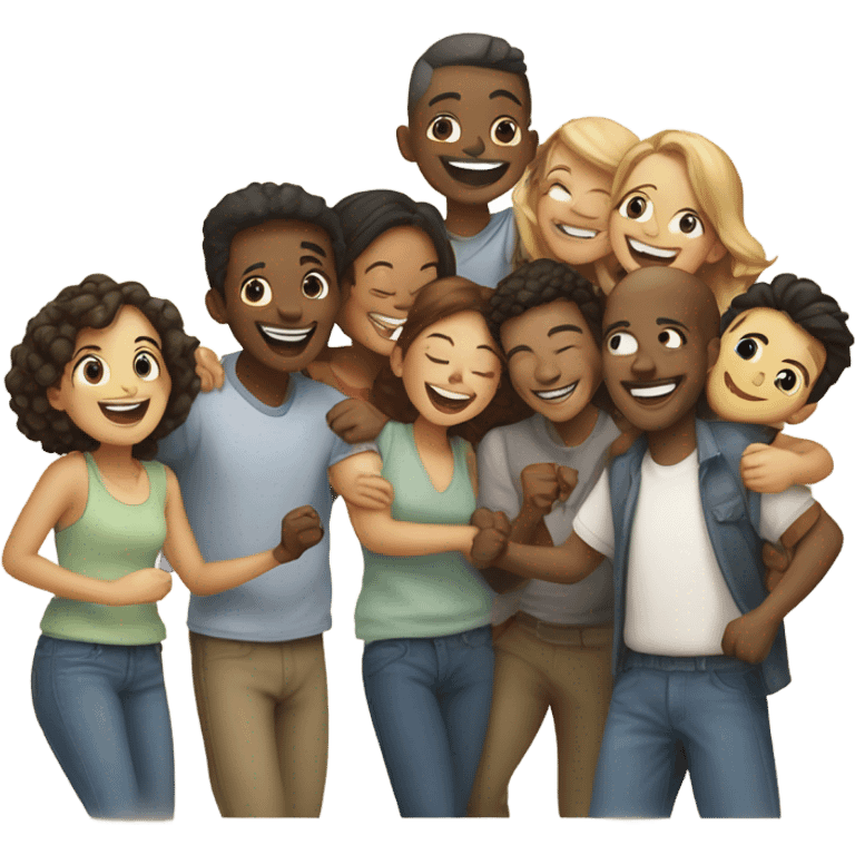 happy group of friends together emoji