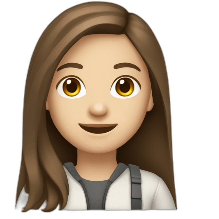 programmer girl with brown hair with grey eyes light skin thumbs up emoji