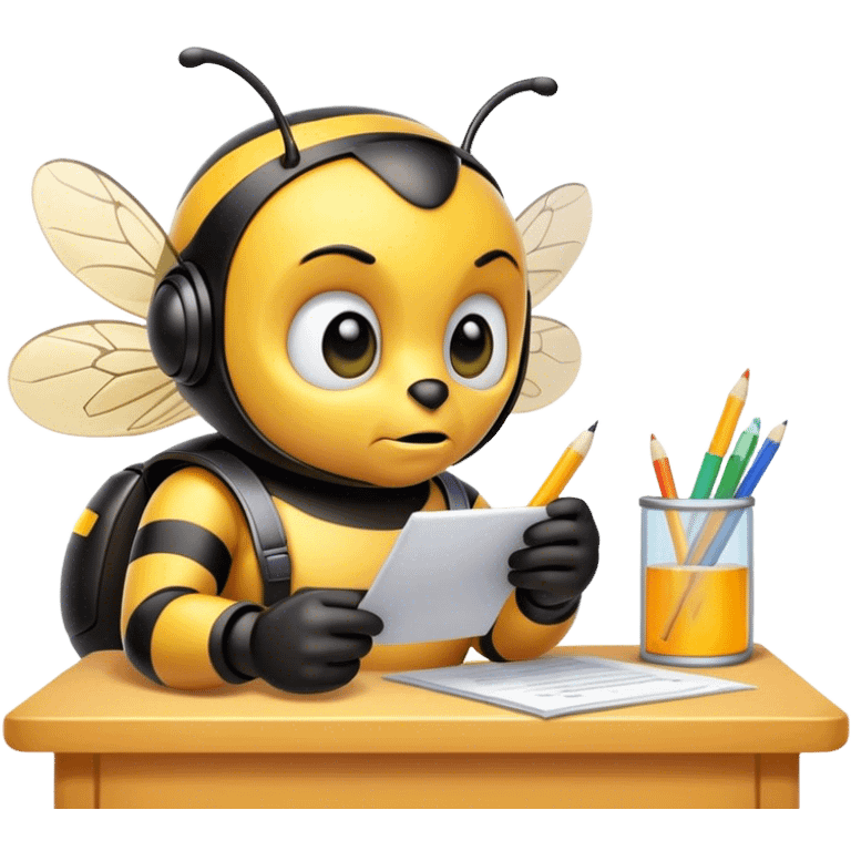 bumblebee taking a test at school  emoji