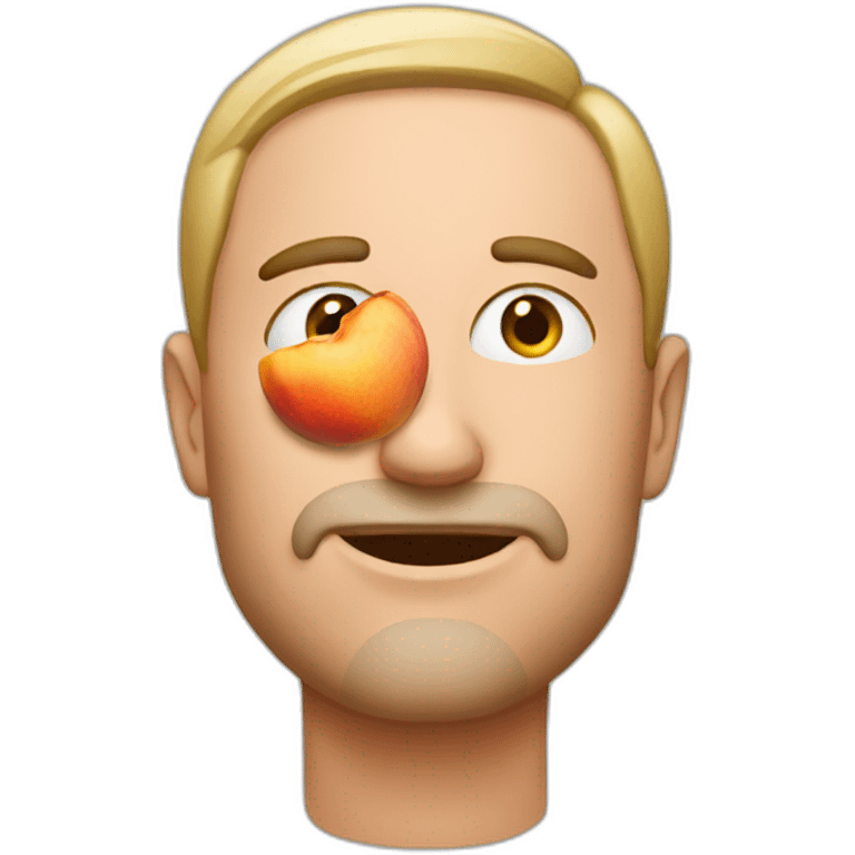 A man with peach in his face emoji