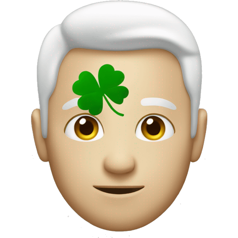 white man with four leaf clover emoji