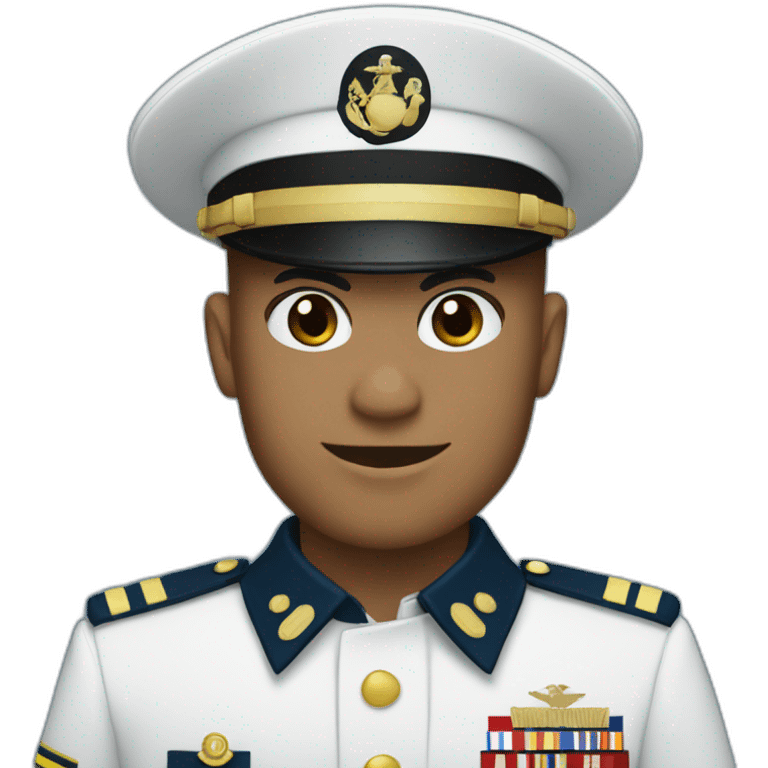 Marine in blue uniform saluting emoji