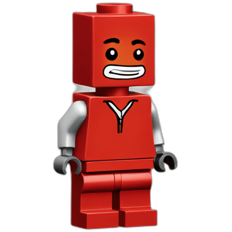 Red Lego brick without face emoji