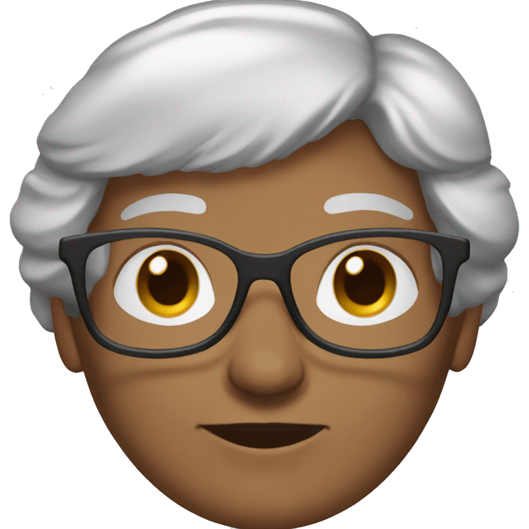 granny with brown straight hair and glasses and braces emoji