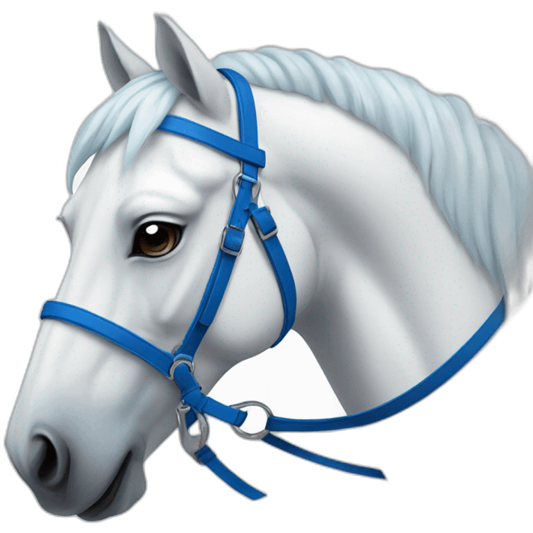 White horse with blue bridle emoji