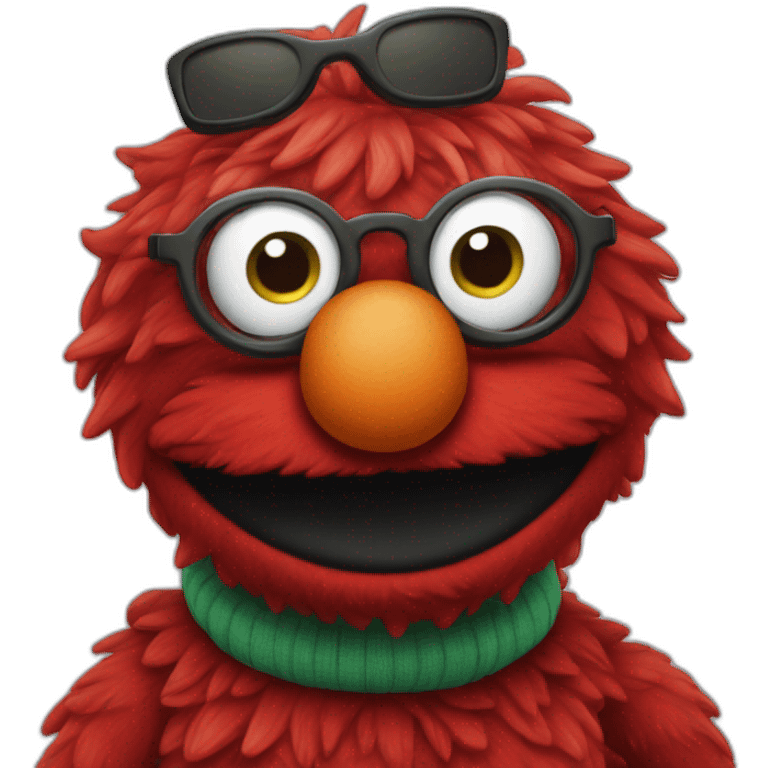 smart elmo with glasses emoji