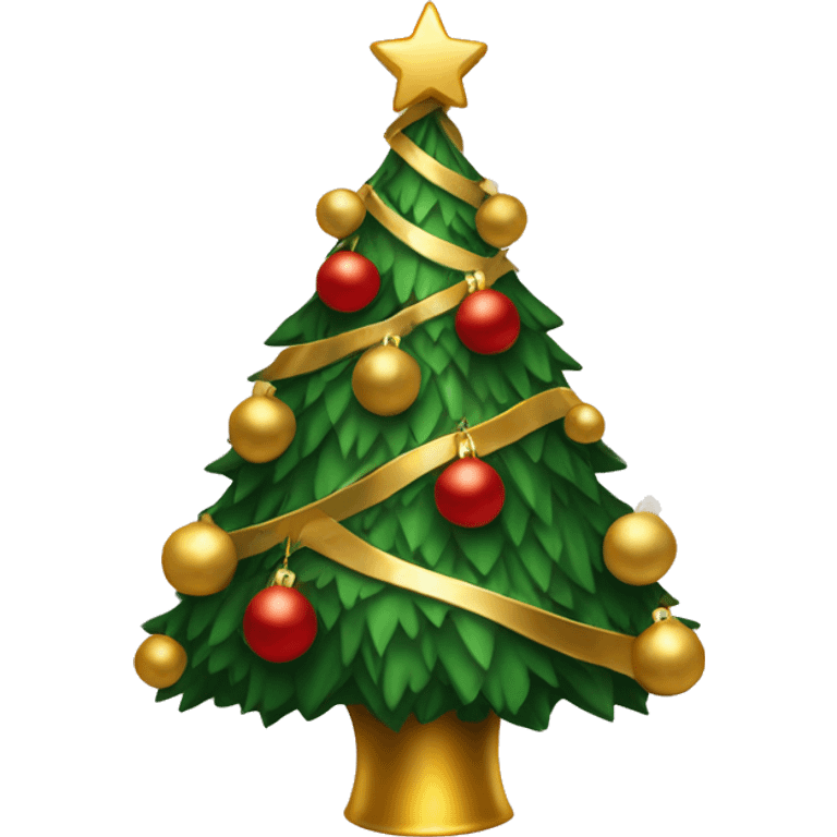 christmas tree with gold and red decoration emoji