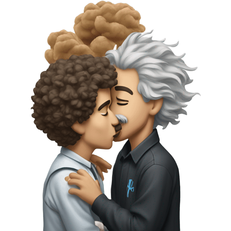 Albert Einstein kissing lamelo ball  emoji