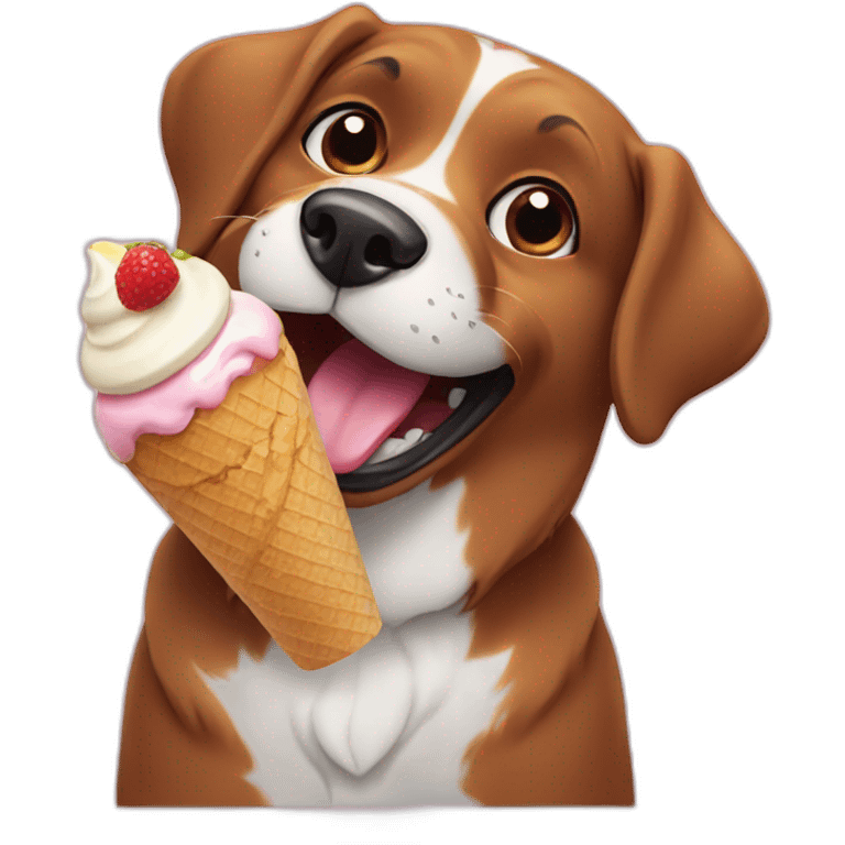 Dog eating icecream emoji