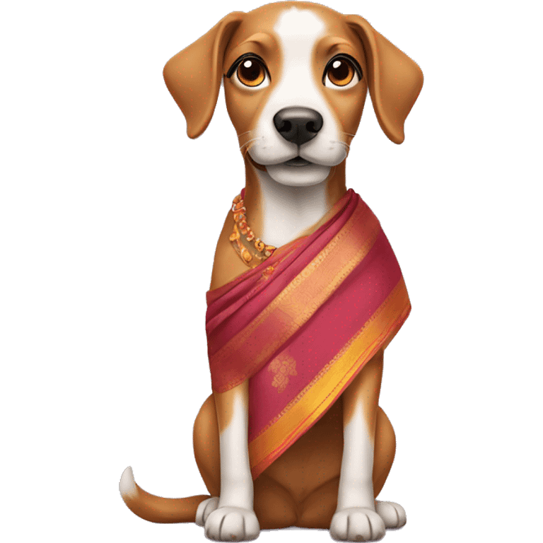 Dog wearing saree emoji