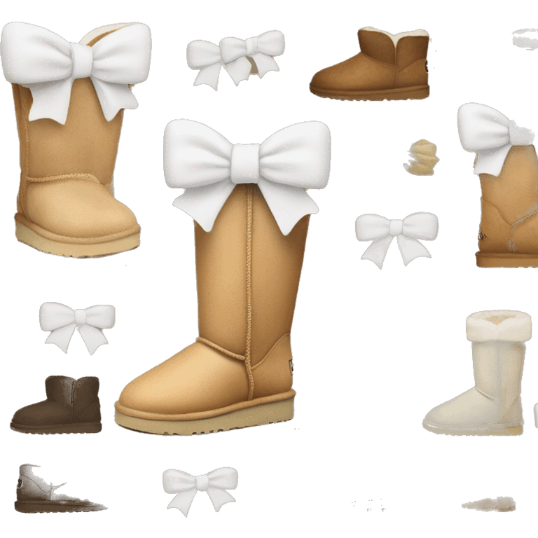 Ugg boots with white bows on back  emoji