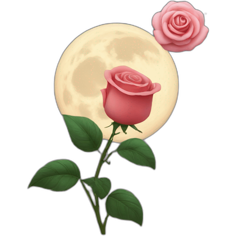 Moon with a rose emoji