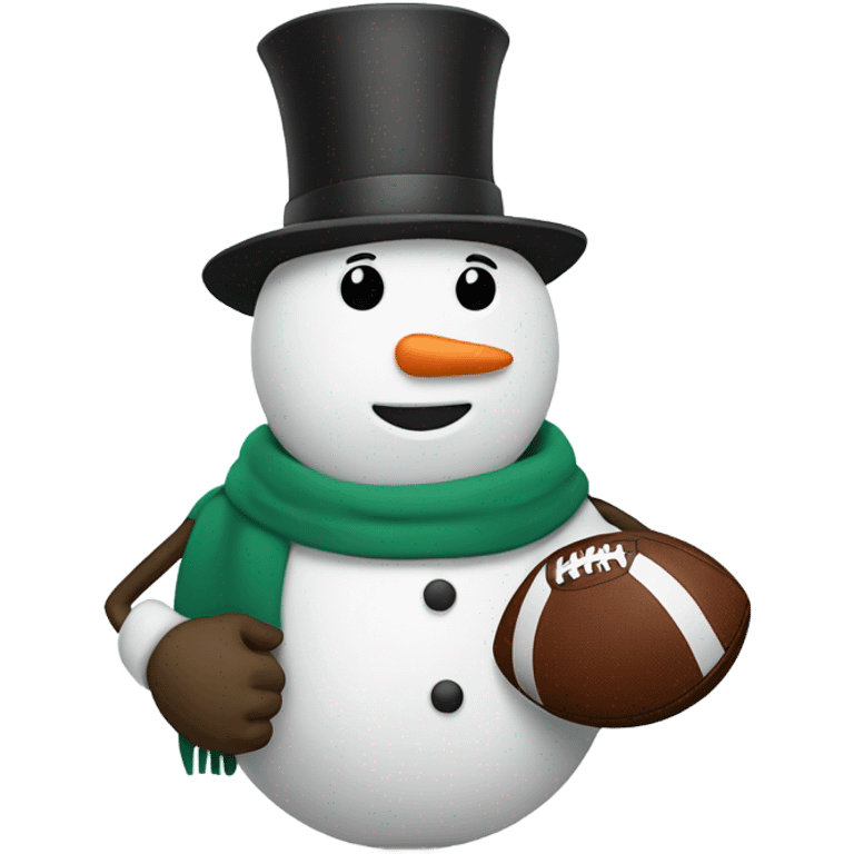 Snowman with football emoji