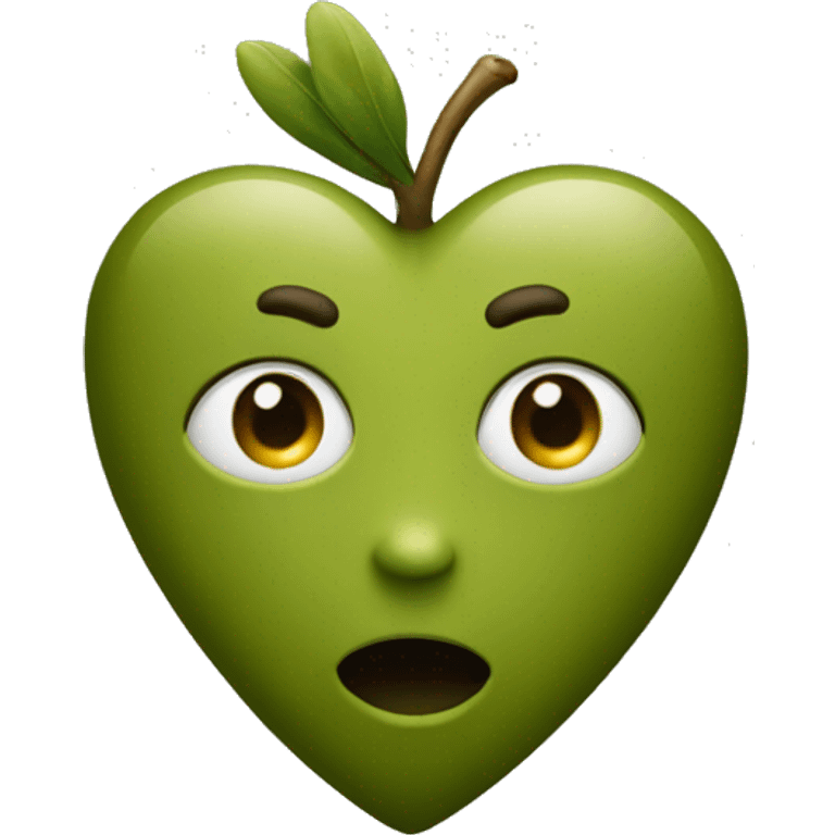 Olive green heart emoji