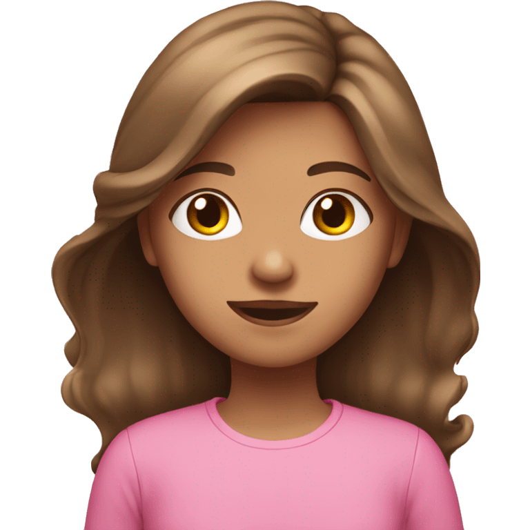 girl with long brown hair wearing pink shirt emoji